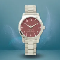 Red White Gold Monogram Name Script Watch