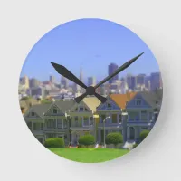 Painted Ladies in San Francisco (Tilt & Shift) Round Clock