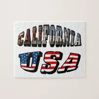 California Picture and USA Flag Text Jigsaw Puzzle