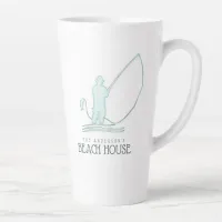 Beach House Fisherman Aqua Blue ID623 Latte Mug