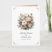 Dusty Rose, Mint Green, and Blush Floral Wedding Program