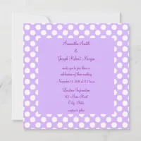 Light Purple and White Polka Dot Wedding Invitation