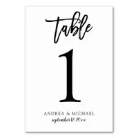 Wedding Table Numbers | Brush Script (Black) 1