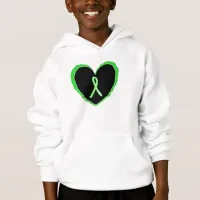 Children's Lyme Disease Awareness Ribbon in Heart Hoodie