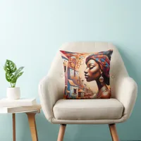 "Afrofuturism: Vibrant Dreams of Heritage" Throw Pillow