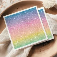 Rainbow Glitter Ombre Napkins