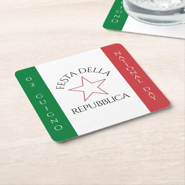 Festa della Repubblica National Day of Italy Flag Square Paper Coaster