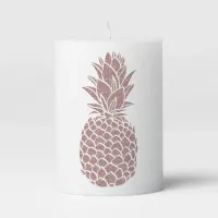 Blush Pink Glitter Pineapple Girly Sparkle Pillar Candle