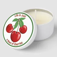 Red Cherries Design Personalized Mini Candle Favors