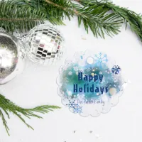Happy Holidays Abstract Winter Snowy Dreamy Scene  Favor Tags