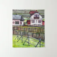 Picturesque Transylvanian Village Romania Tapestry