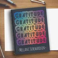 Colorful Gratitude Personalized Name Notebook