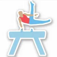 Muscular Gymnast on Pommel Horse Sticker