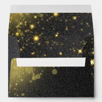 Gold And Black Sparkly Bling Trendy Chic Festive  Envelope