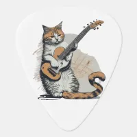 Cool Orange Cat Jamming on the Guitar  Guitar Pick