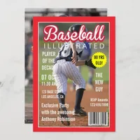 Magazine Celebrity Baseball Birthday Party photo Invitation