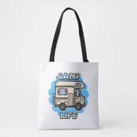 Camp Life | Retro Camper Personalized Tote Bag