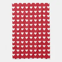 Love Red Hearts Pattern Valentine Kitchen Towel