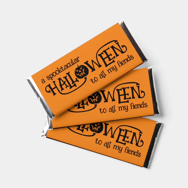 Spooktacular Orange Halloween Jack-o-Lantern Hershey Bar Favors