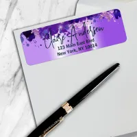 Artistic Luxury Chic Modern Glam Purple Metallic Label