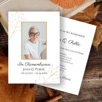 Fall Oak Leaves Death Anniversary Memorial Invitation