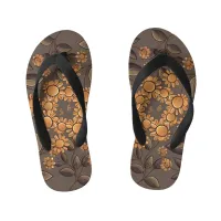 Golden Flowers Kid's Flip Flops