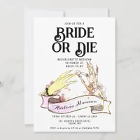 Gothic Bride or Die Til Death Bachelorette Weekend Invitation