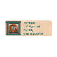 Southwest Chile Wreath Rustic Holiday Address Label