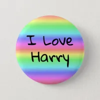 I Love Harry Rainbow Pride Button