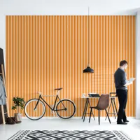 Modern striped pattern in shades of orange wallpaper 