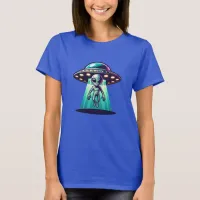 Ai Art with UFO Beaming up an Alien  T-Shirt
