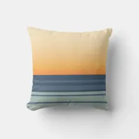 Abstract Orange Sunset and Ocean Throw Pillow