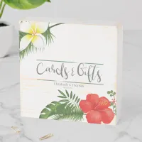 Tropical Floral Wedding Cards & Gifts ID475 Wooden Box Sign