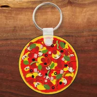 Pizza Lover Personalised Keychain