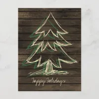 Rustic Barnwood Pine Tree Corporate PostCard