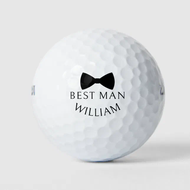 Cute Best Man Wedding Favor Black Bow Tie Fun Golf Balls