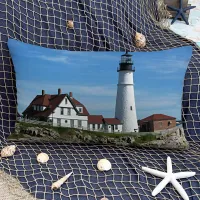 Portland Head Lighthouse, Maine Coastal Lumbar Pillow