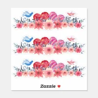 Hearts, Flowers, and Little Birds, So Cute Sticker