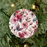 Cherry Blossom Ceramic Ornament