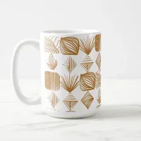 Bold Caribbean Tribal Mudcloth: Gold, White Coffee Mug