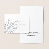 Winter Snowflake Season's Greetings Christmas Foil Card