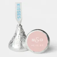 Blush Simple Modern Monogram Wedding Hershey&#174;'s Kisses&#174;