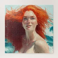 Gorgeous Redhead Emerging from the Water Jigsaw Puzzle