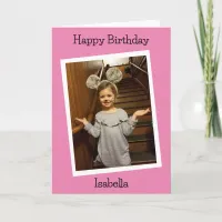 Personalized Photo and name Child's Birthday Card