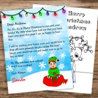 Personalized Letter from Santa + Coloring Page