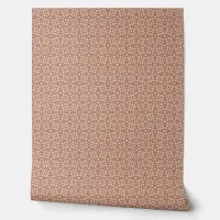 Small-Scale Terra Cotta Abstract Geometric Mosaic Wallpaper