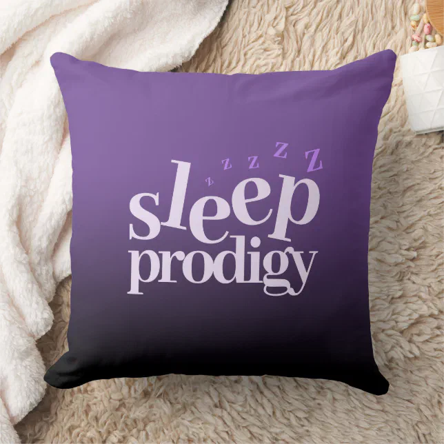 Cute Sleep Prodigy Word Art Throw Pillow
