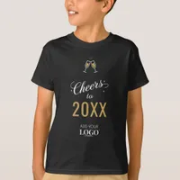 Cheers to the New Year Business Logo Black & Gold T-Shirt