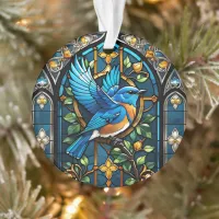 Singing Bluebird: Stained Glass Serenade Ornament