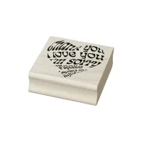 Ho'oponopono Heart-Shaped Text Rubber Stamp